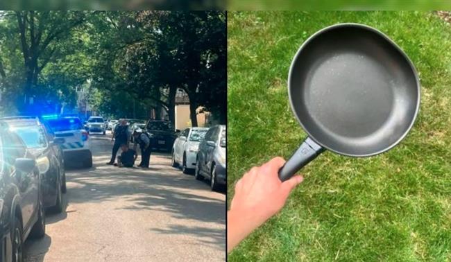 فيديو يشعل الإنترنت.. أمريكي ينقذ منزله من السرقة باستعمال "المقلاة"  
