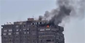 حريق هائل في برج سكني بالزمالك.. والدفع بـ 6 سيارات إطفاء