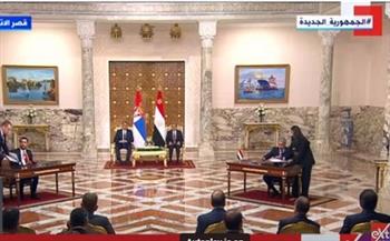 الرئيس السيسي ونظيره الصربي يشهدان توقيع عدة اتفاقيات تعاون (بث مباشر)
