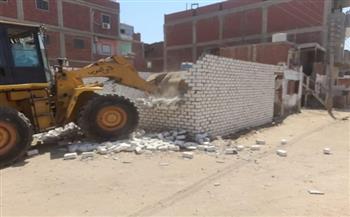 إزالة مبنى مخالف على مساحة ١٠٠م فى منطقة النورس بجنوب بورسعيد 