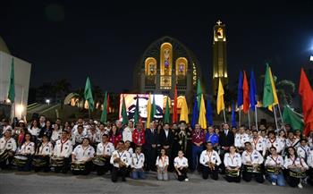 وزير الرياضة والبابا تواضروس يستقبلان الشباب المشاركين في المؤتمر العالمي للكشافة