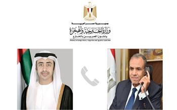 وزير الخارجية يتبادل الرؤى والتقديرات مع نظيره الإماراتي حيال تطورات الوضع في قطاع غزة 