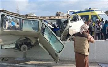 العناية الإلهية تنقذ 11 شخصا من الموت المحقق في حادث تصادم على طريق بلبيس