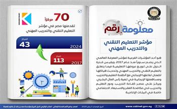   مجلس الوزراء: مصر تتقدم 70 مركزًا بمؤشر التعليم التقني والتدريب المهني