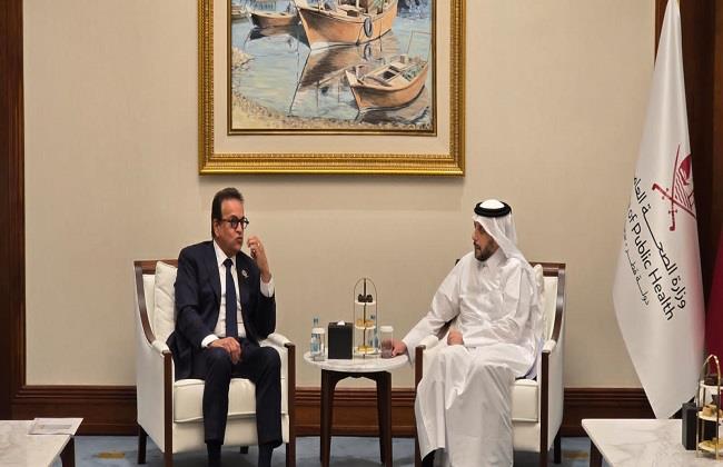 وزير الصحة يبحث مع نظيره القطري دعم القطاع الصحي في غزة وتعزيز التعاون الثنائي