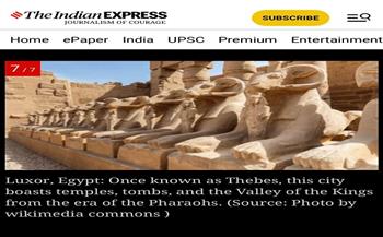 الصحف الهندية تختار الأقصر ضمن أعرق 6 مدن في العالم 