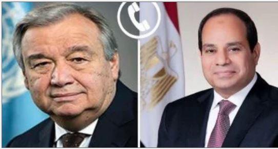 سكرتير الأمم المتحدة يوجه الشكر للرئيس السيسي على جهوده لوقف حرب غزة
