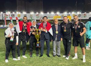 بعد تتويج «سيدات مصر» بـ«كأس العالم»..  رئيس الاتحاد للمينى فوتبول: الإعلام البرازيلى «رفع لنا القبعة»