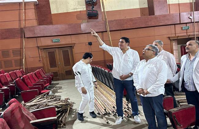 محافظ الدقهلية يتفقد أعمال تطوير ورفع كفاءة مسرح أم كلثوم بقصر ثقافة المنصورة
