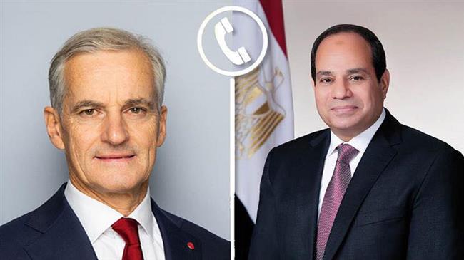 الرئيس السيسي يتلقى اتصالًا هاتفيًا من رئيس وزراء النرويج