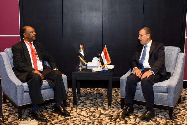 وزير الخارجية ونظيره السوداني يبحثان ملف الأمن المائي على هامش منتدى أسوان للسلام