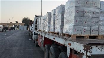 الهلال الأحمر: قافلة "زاد العزة" الـ55 تحمل نحو 7500 طن مساعدات للفلسطينيين