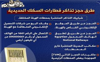 إنفوجراف.. تعرّف على طرق حجز تذاكر قطارات السكة الحديدية