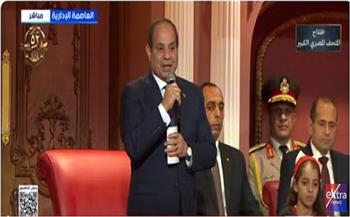 الرئيس السيسي: الحمد لله أولًا ثم الشكر لكل المصريين وضيوف احتفالية "وطن السلام"