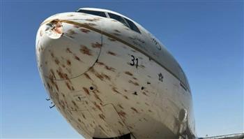 بالفيديو.. طائرة سعودية تتعرض لحادث تصادم بسرب طيور مهاجرة