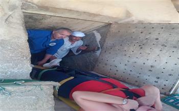 "الصحة": إنقاذ ناجح لسائحة إسبانية أصيبت داخل هرم سنفرو المنحني بدهشور