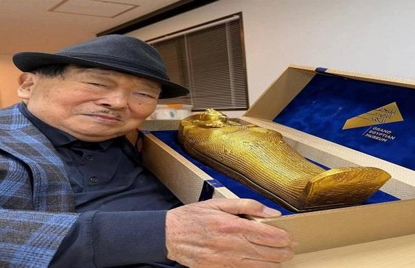 رسالة في تابوت ملكي.. تصميم دعوة حضور المتحف الكبير يبهر عالم آثار ومصريات ياباني