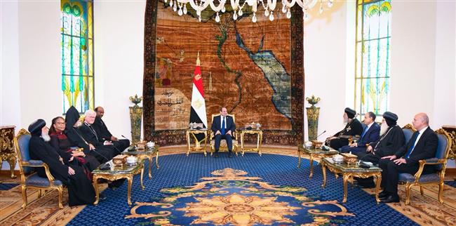 الرئيس السيسي يستقبل وفد مجلس الكنائس العالمي ويؤكد: مصر ستظل أرض السلام والتسامح