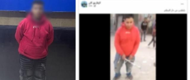القبض على المتهم بممارسة أعمال البلطجة بالطريق العام وبحوزته كرباج في القاهرة 