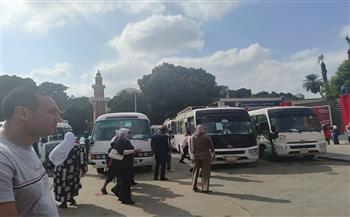 انتخابات الأهلي.. أتوبيسات الأعضاء تصل الجزيرة من فروع النادي