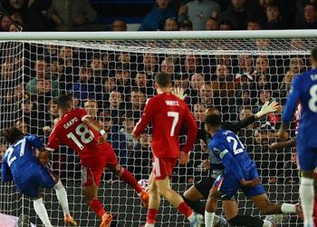 جاكبو يسجل التعادل لليفربول في مرمي تشيلسي بالدوري الإنجليزي