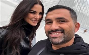 درة تحتفل بعيد ميلاد زوجها