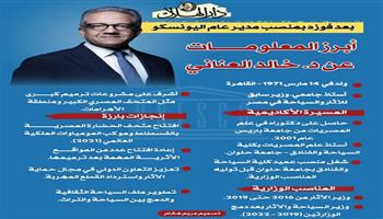 خالد العناني.. صوت الحضارة المصرية نحو قيادة اليونسكو | إنفوجراف