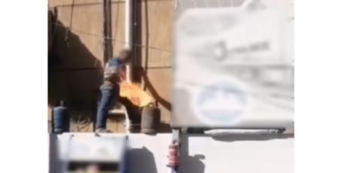 حقيقة فيديو إشعال إسطوانة بوتاجاز داخل محطة وقود بدمياط