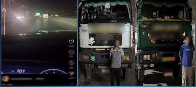 ضبط قائدي سيارتين "نقل" للسير برعونة أعلى الطريق الدائري في القاهرة