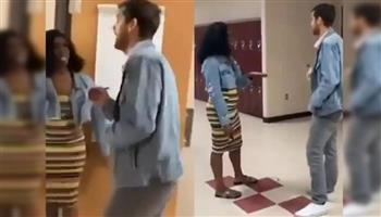 فيديو.. طالبة ترش معلمها بغاز الفلفل بسبب سحبه هاتفها في الحصة