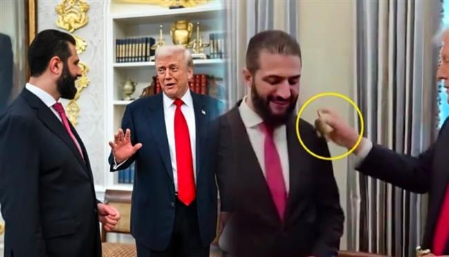 فيديو.. ترامب يرش العطر على الشرع ويسأله "كم زوجة لديك؟"