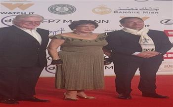 لبلبة وحسين فهمي في اليوم الثالث لمهرجان القاهرة السينمائي برفقة السفير الفرنسي