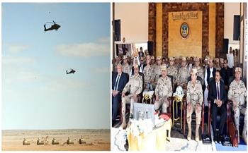 وزير الدفاع يشهد تنفيذ المرحلة الرئيسية للمشروع التكتيكي بجنود بالذخيرة الحية 