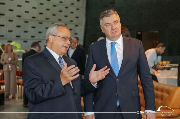 رئيس كرواتيا خلال زيارته لمكتبة الإسكندرية: المتحف المصري الكبير يمثل حضارة فريدة عبر التاريخ