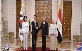 الرئيس السيسي يستقبل نظيره الكوري الجنوبي (صور)