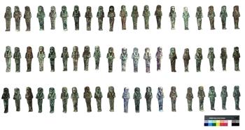 الكشف عن 225 تمثالًا من الأوشابتي الخاصة بالملك شوشنق الثالث بمنطقة صان الحجر الأثرية