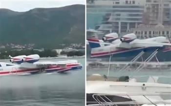 مدرّج غير تقليدي.. لحظة إقلاع طائرة من فوق سطح الماء (فيديو)