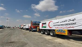مصر ترسل القافلة 77 من المساعدات الإنسانية إلى غزة عبر معبر رفح