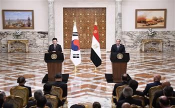 الرئيس السيسي ونظيره الكوري يبحثان وقف النار في غزة ويؤكدان دعم حل الدولتين  