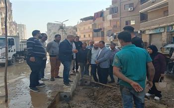 نائب محافظ الجيزة يجري جولة ميدانية لمتابعة مشروعات الرصف بالحوامدية