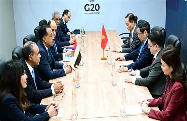 على هامش مشاركته في قمة مجموعة العشرين.. رئيس الوزراء يلتقي نظيره الفيتنامي