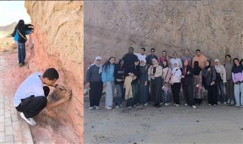 تفاصيل أول رحلة جيولوجية ميدانية لطلاب كلية العلوم بجامعة القاهرة الأهلية لاستكشاف التربة والصخور