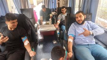 حملة التبرع بالدم بجامعة حلوان تسهم في إنقاذ حياة عشرات المرضى