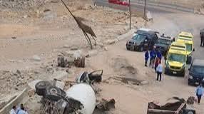 انتقال فرق الإنقاذ لرفع آثار حادث تصادم طريق الأوتوستراد