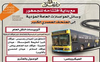 وسائل المواصلات العامة المؤدية إلى المتحف المصري الكبير| إنفوجراف