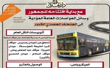 وسائل المواصلات العامة المؤدية إلى المتحف المصري الكبير| إنفوجراف