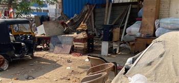 الصورة الأولي لمسرح جريمة مقتل صاحب كشرى أبو رجيلة في حلوان