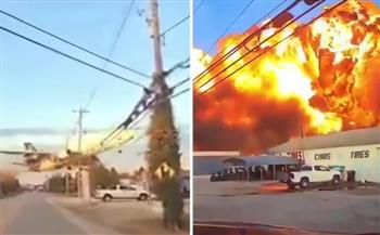 فيديو من زاوية قريبة.. لحظة انفجار طائرة شحن أمريكية