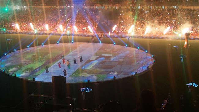 السوبر المصري.. الكأس يدخل أرض الملعب في موكب فرعوني رائع