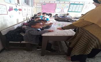 ورشة رسم وتلوين لفرع ثقافة الدقهلية بمدرسة الزهراء الابتدائية في شربين